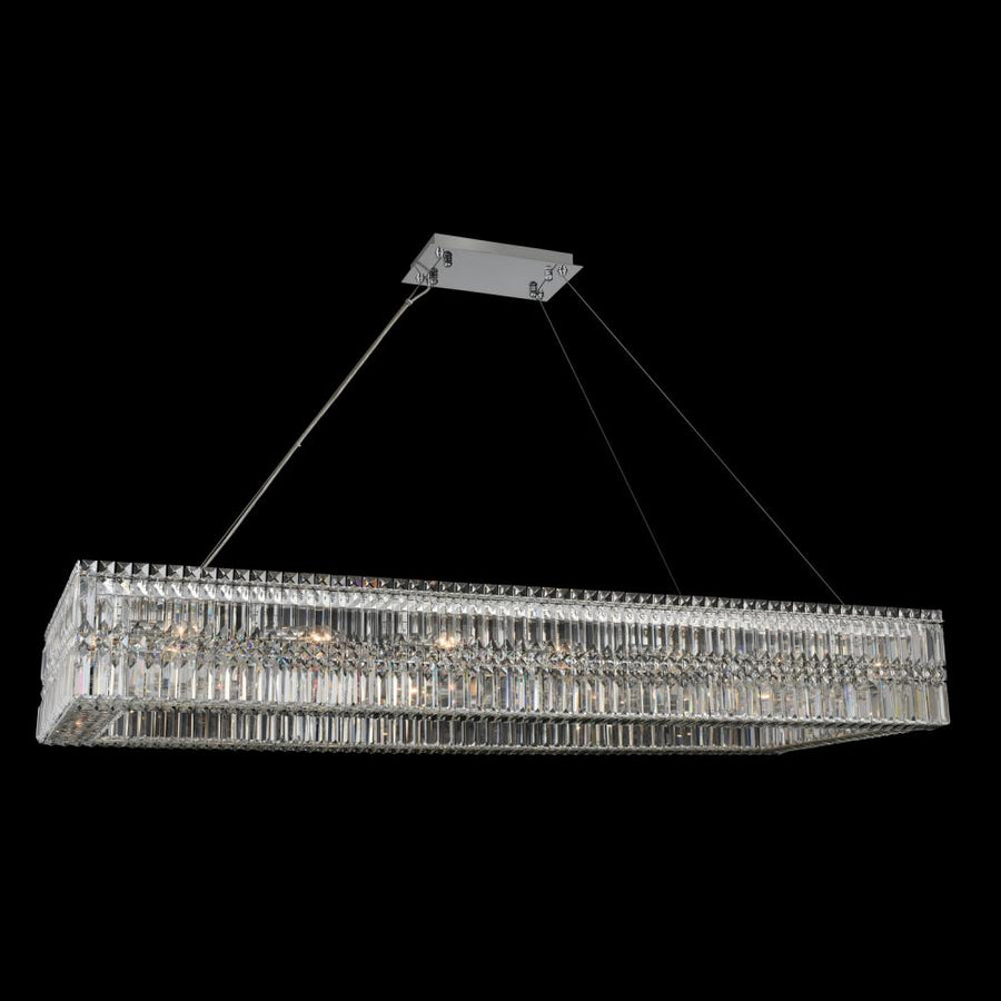 Rettangolo Luxury Crystal Island Candelier – Polished Chrome