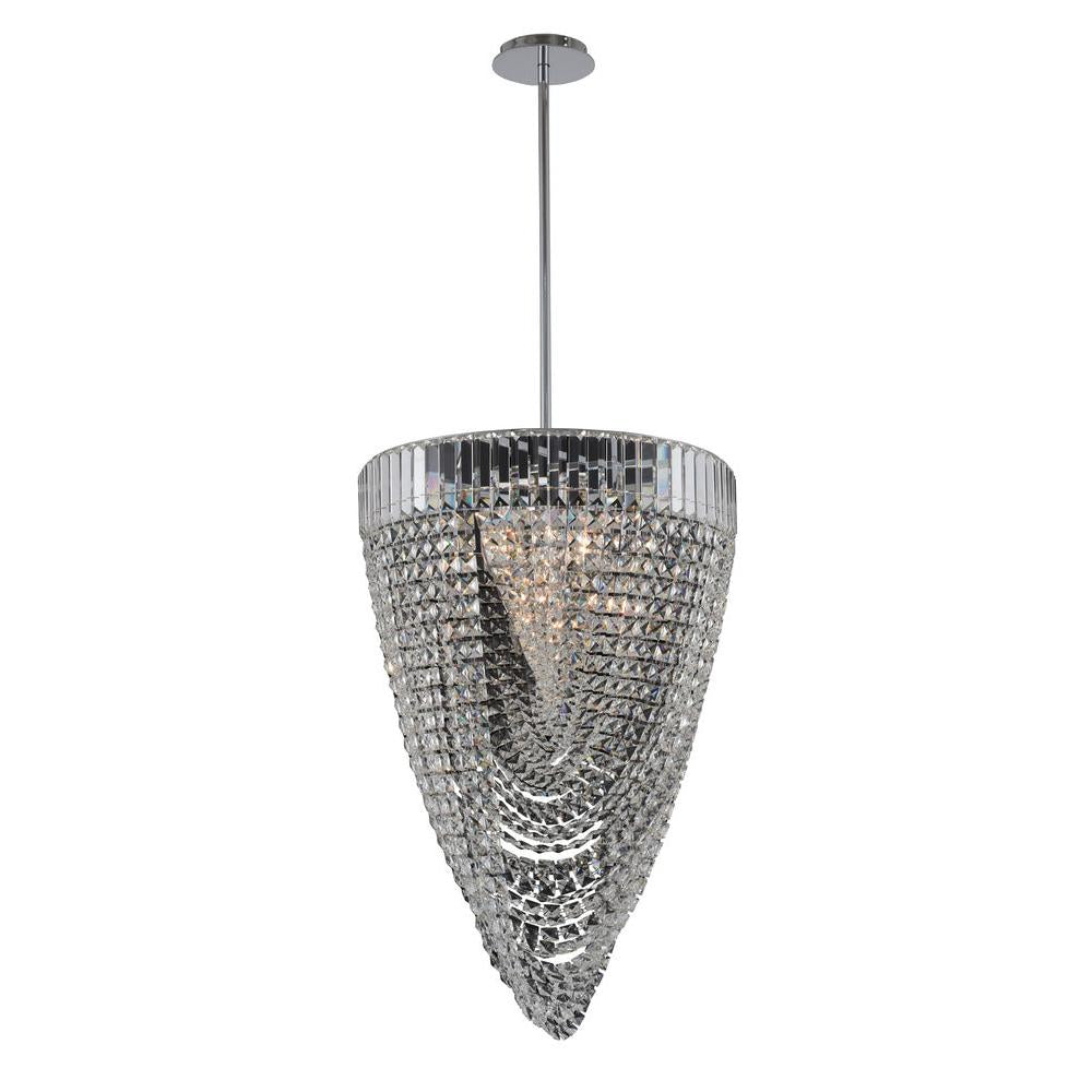 Mira Luxury Crystal Island Candelier – Polished Chrome