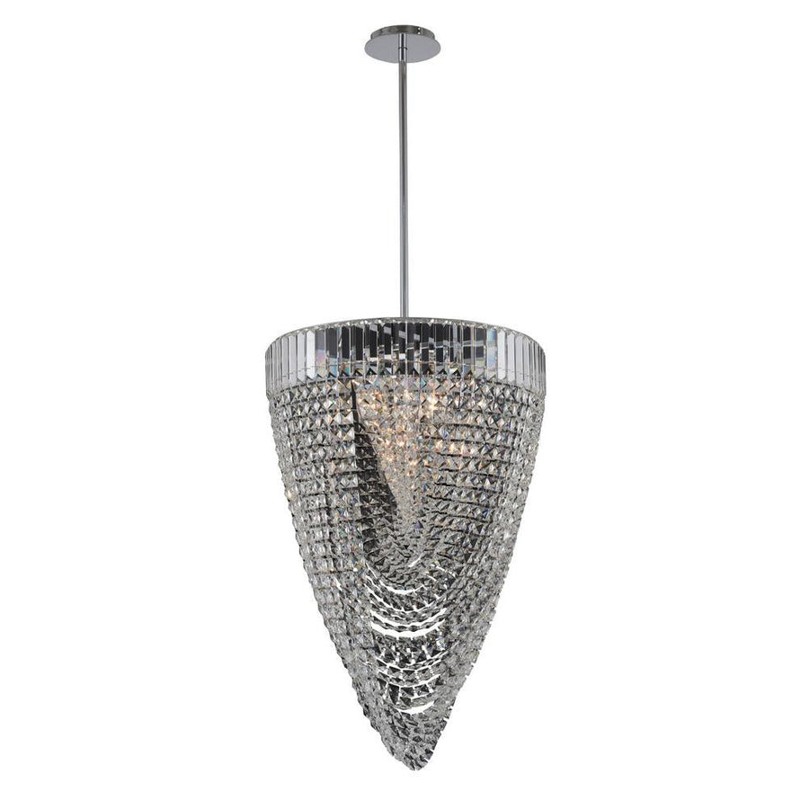 Mira Luxury Crystal Island Candelier – Polished Chrome