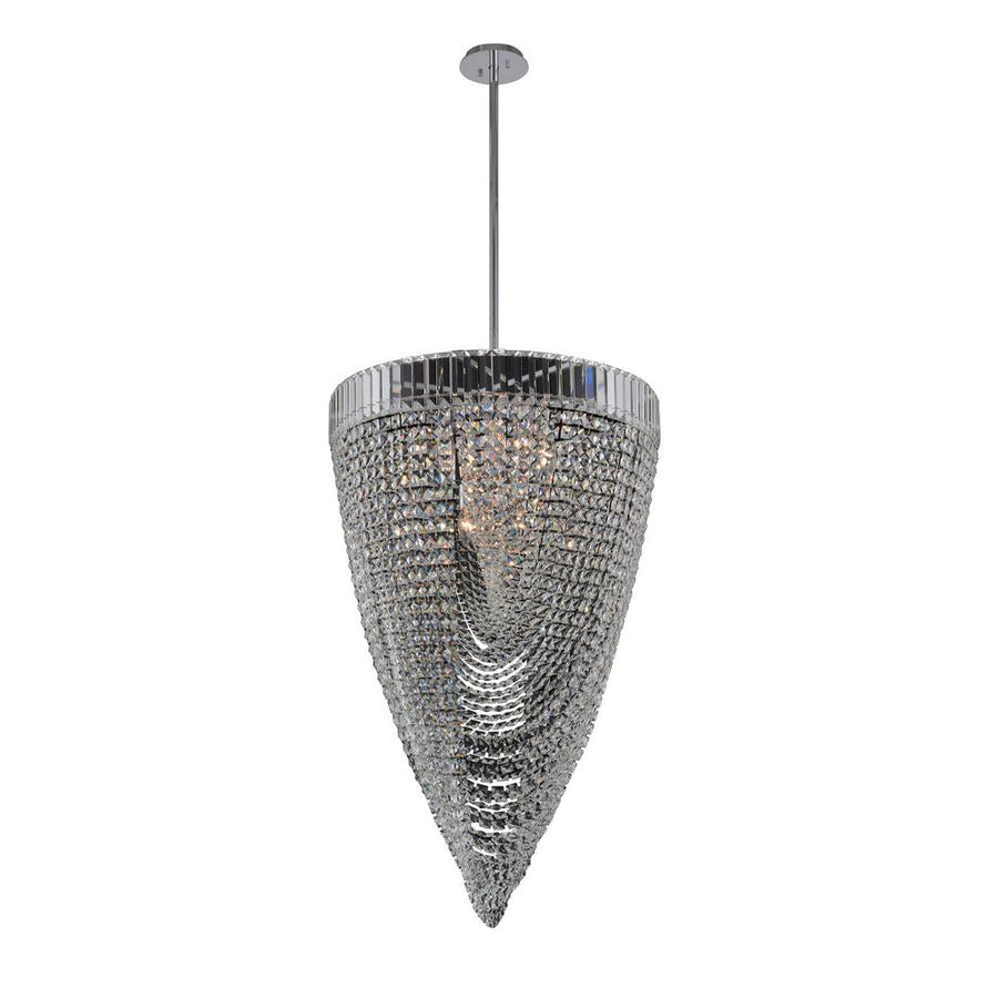 Mira Luxury Crystal Island Candelier – Polished Chrome