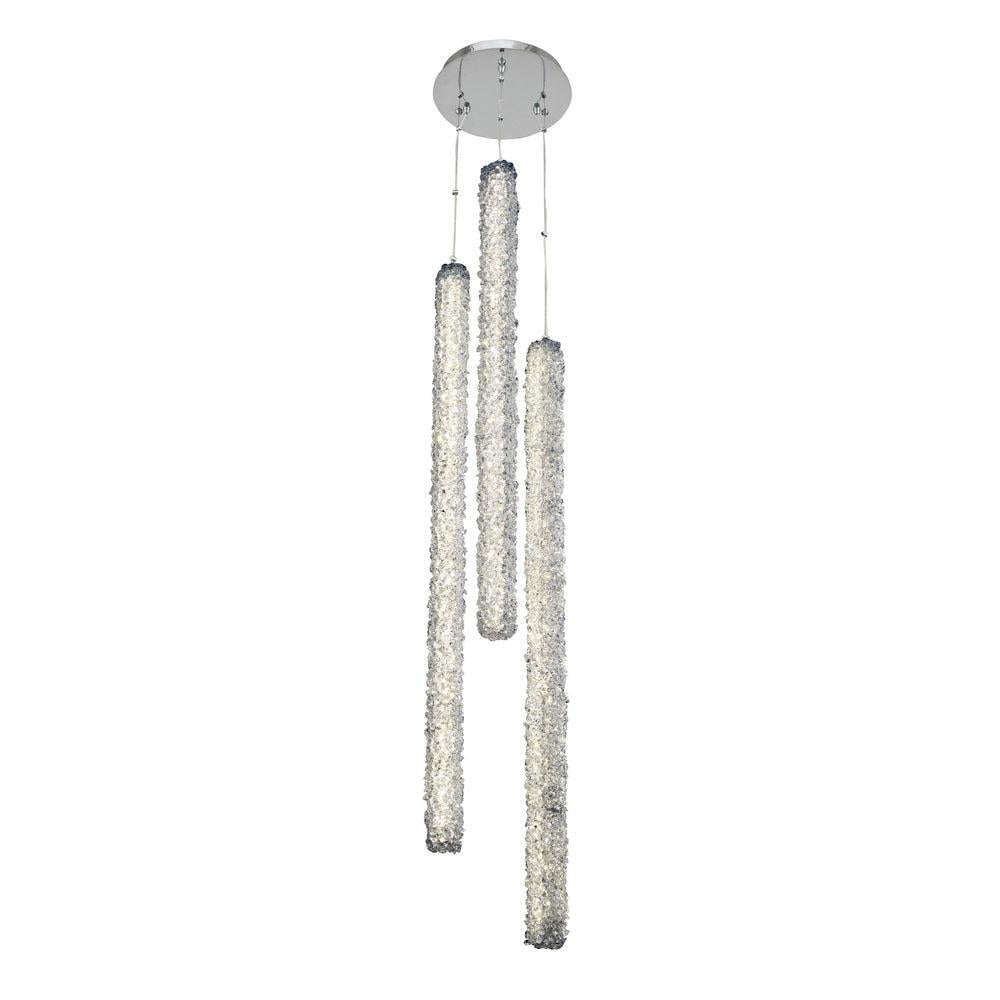 Lina Luxury Crystal Island Candelier – Polished Chrome