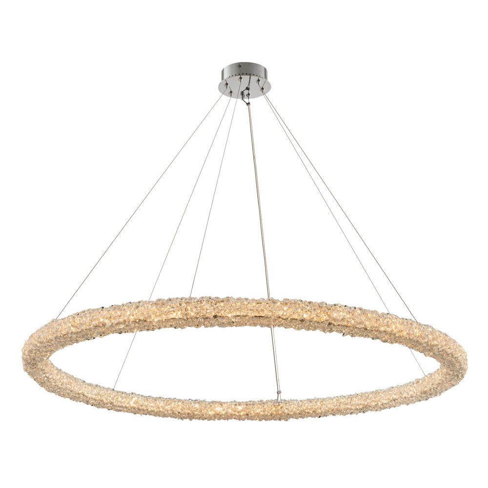 Lina Luxury Crystal Pendant – Polished Chrome