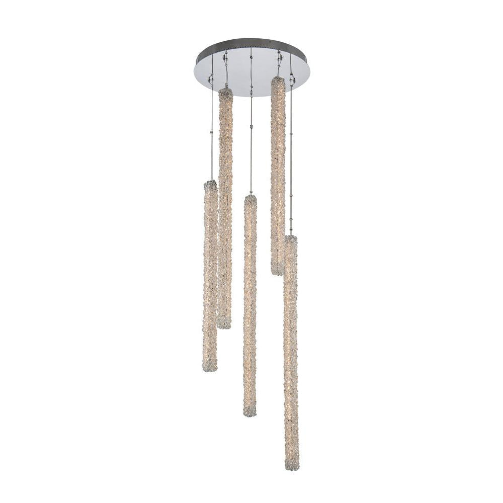 Lina Luxury Crystal Island Candelier – Polished Chrome