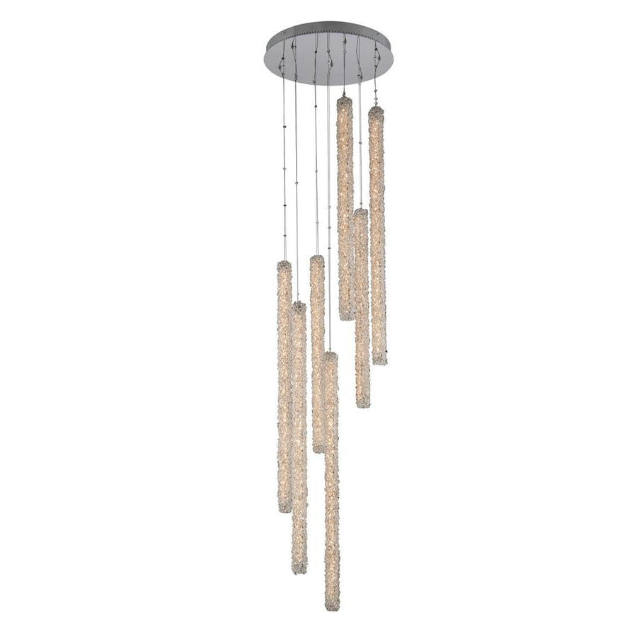 Lina Luxury Crystal Island Candelier – Polished Chrome