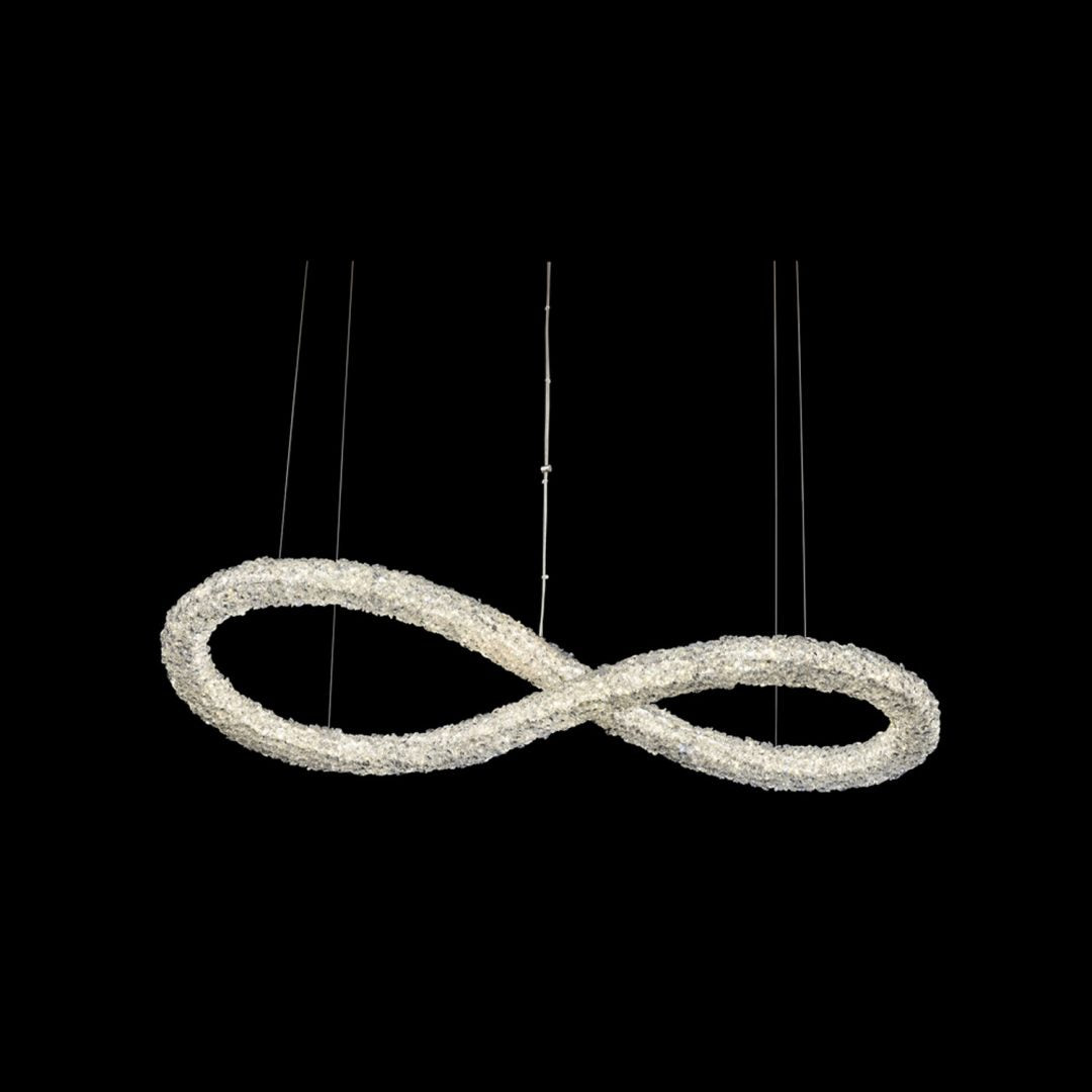 Lina 48 inch Luxury Crystal LED Island Pendant Light – Polished Chrome