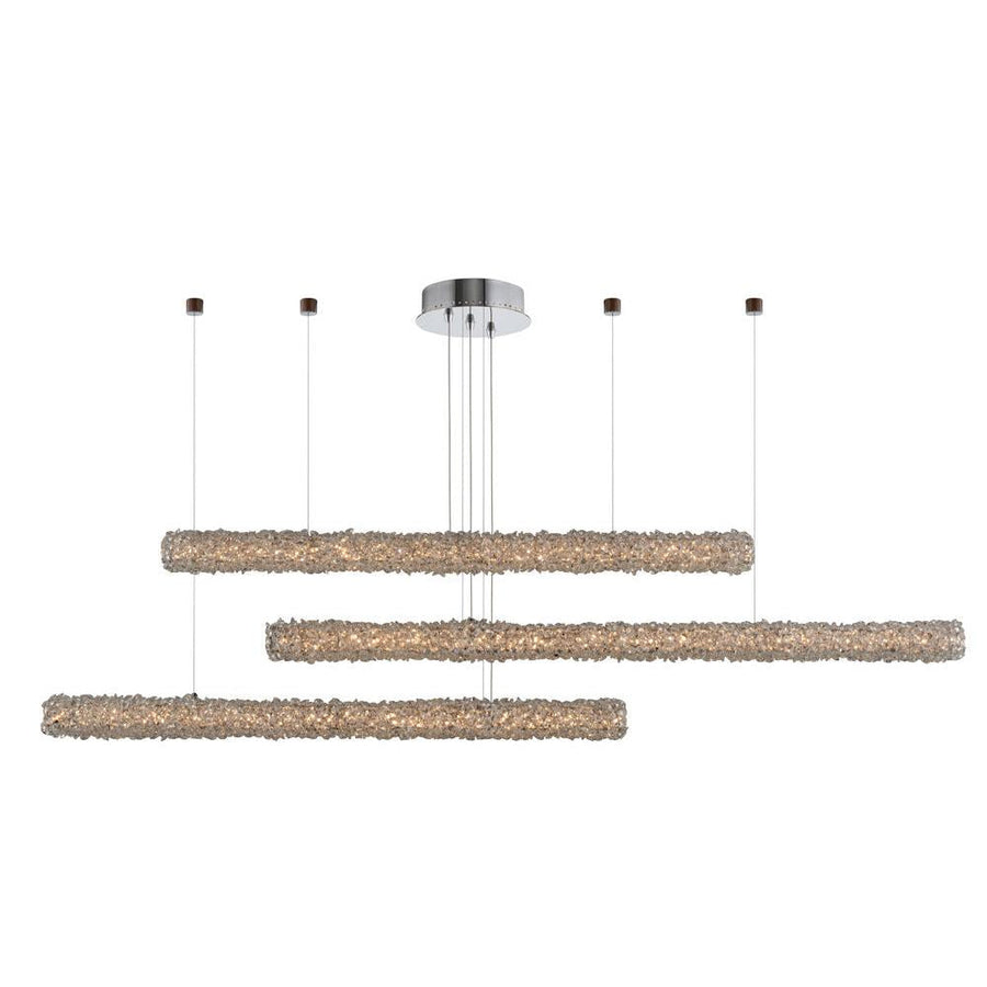 Lina Luxury Crystal Island Candelier – Polished Chrome