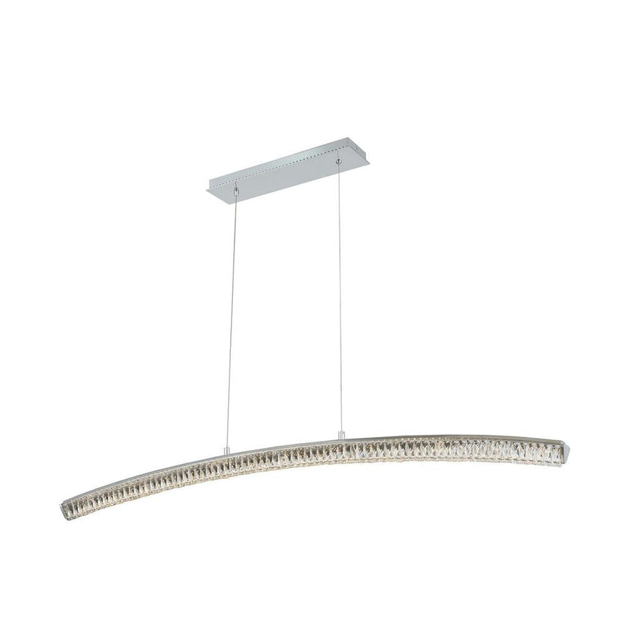 Aries Luxury Crystal Island Candelier – Polished Chrome
