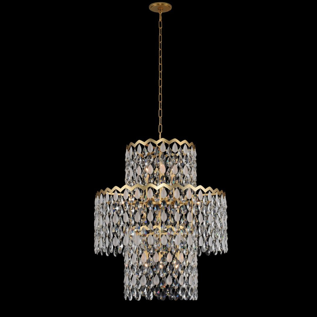 Caretta 27" Large Foyer – Antique Brass by Allegri Crystal