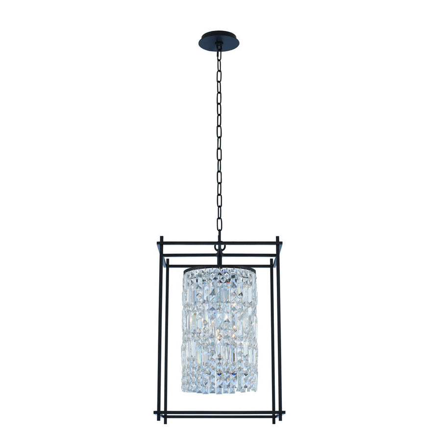 Joni Luxury Crystal Island Candelier – Matte Black