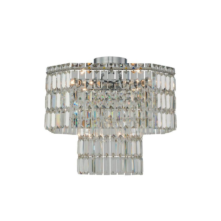 Livelli Luxury Crystal Island Candelier – Polished Chrome