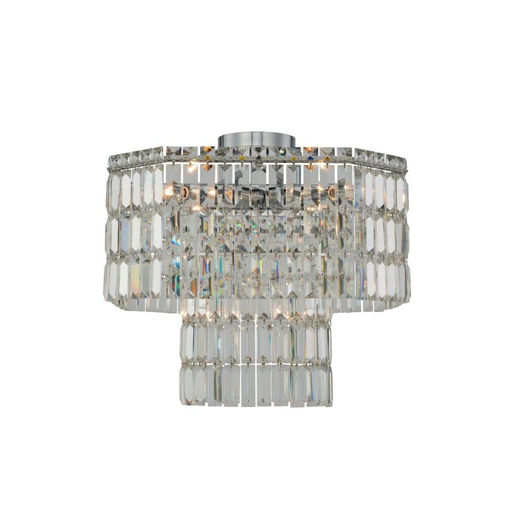 Livelli Luxury Crystal Island Candelier – Polished Chrome