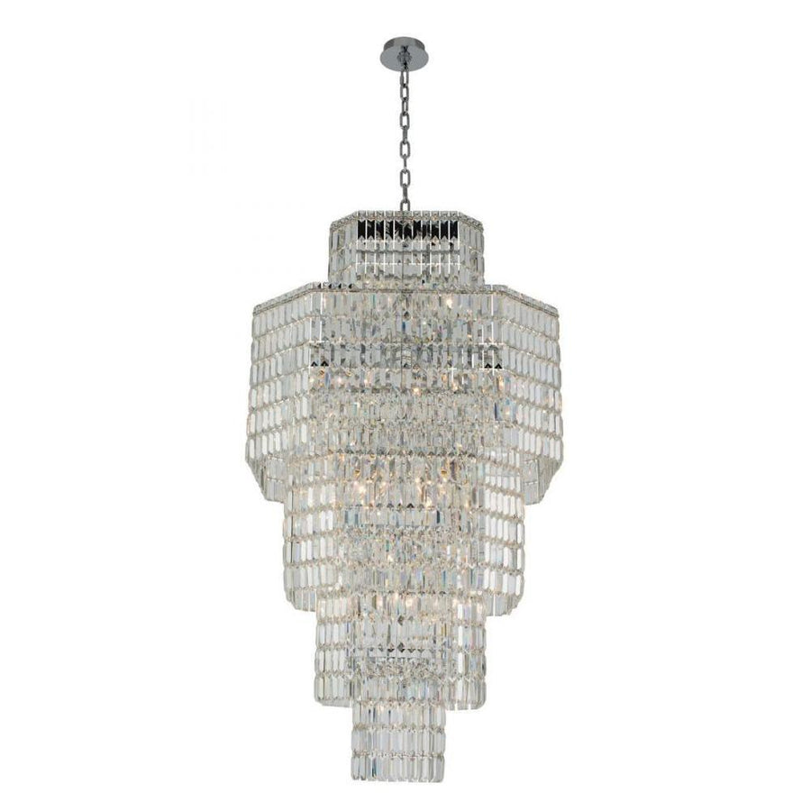 Livelli Luxury Crystal Island Candelier – Polished Chrome