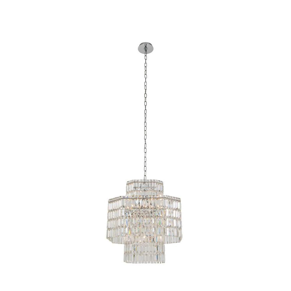 Livelli Luxury Crystal Island Candelier – Polished Chrome