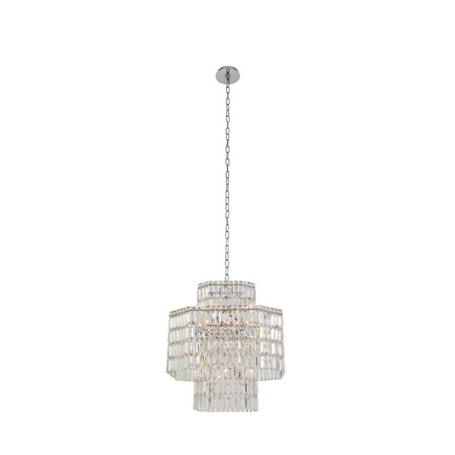 Livelli Luxury Crystal Island Candelier – Polished Chrome