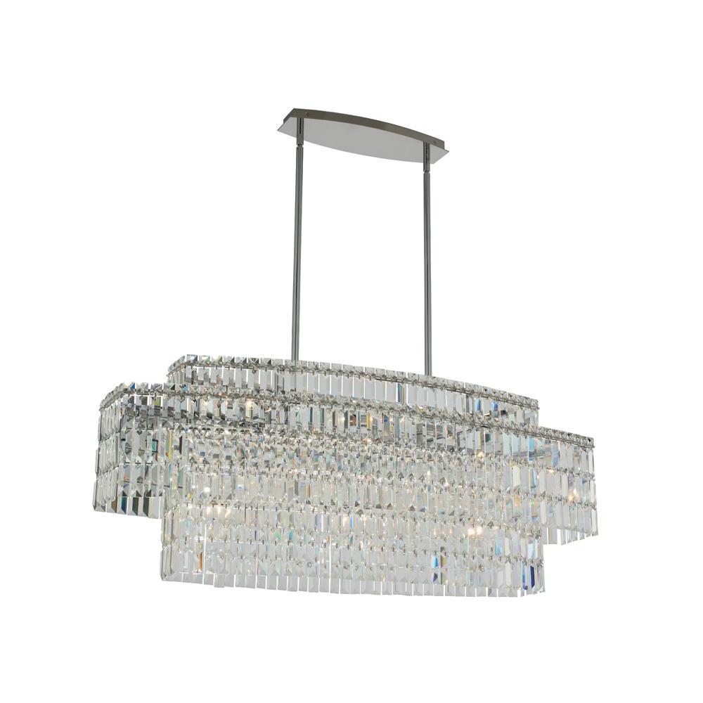 Livelli Luxury Crystal Island Candelier – Polished Chrome