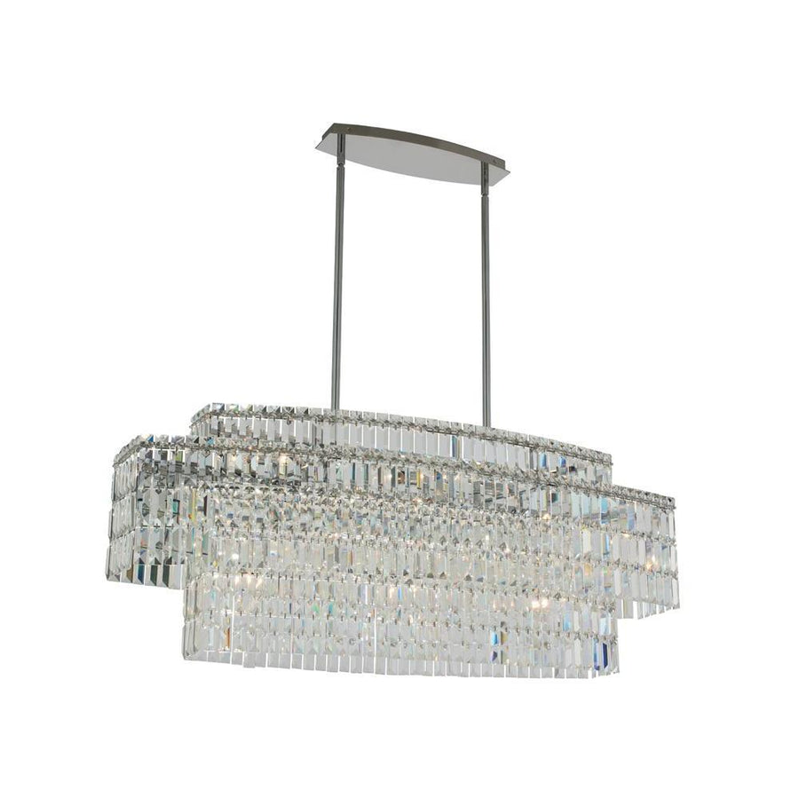 Livelli Luxury Crystal Island Candelier – Polished Chrome