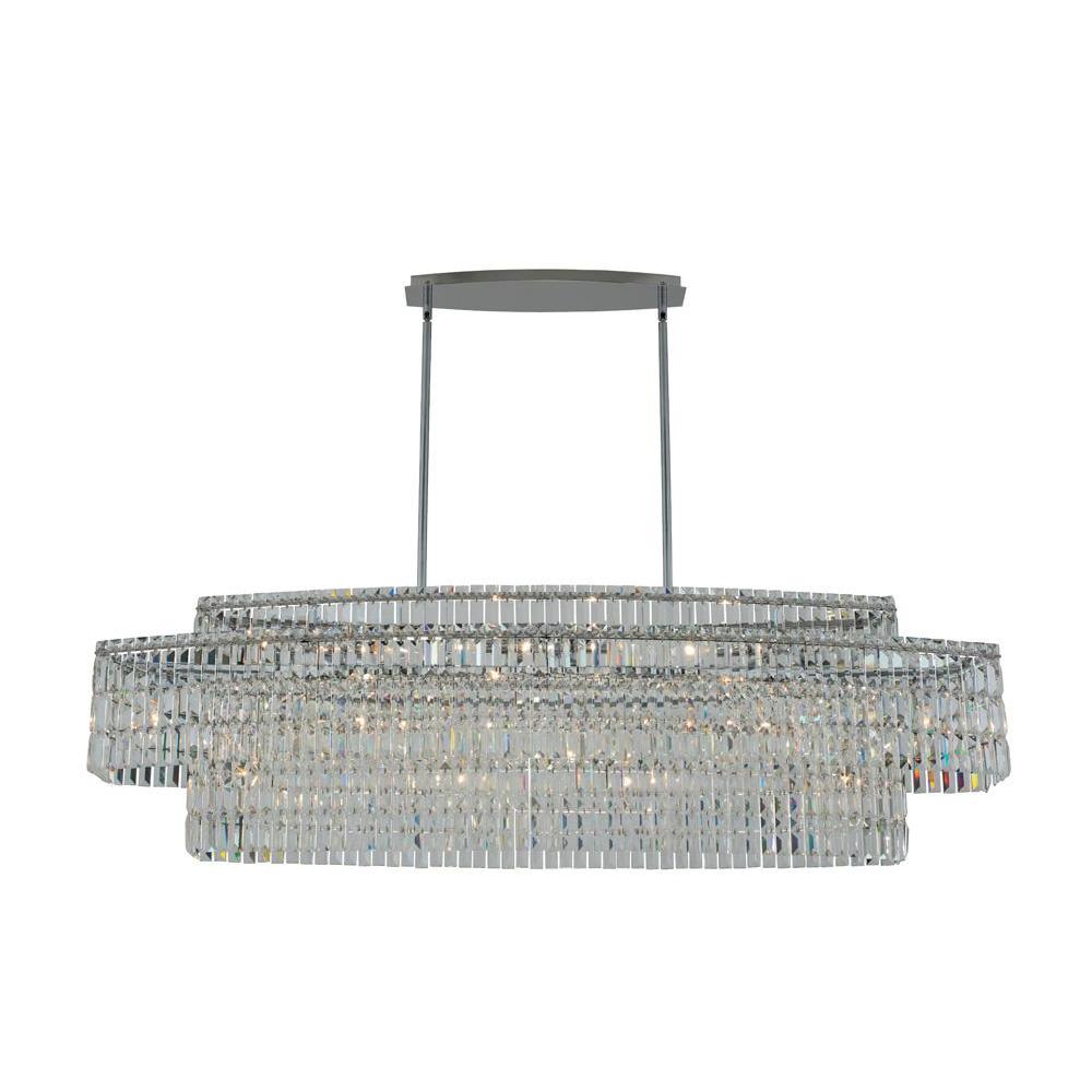 Livelli Luxury Crystal Island Candelier – Polished Chrome