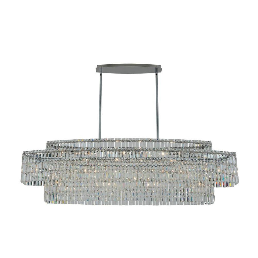 Livelli Luxury Crystal Island Candelier – Polished Chrome