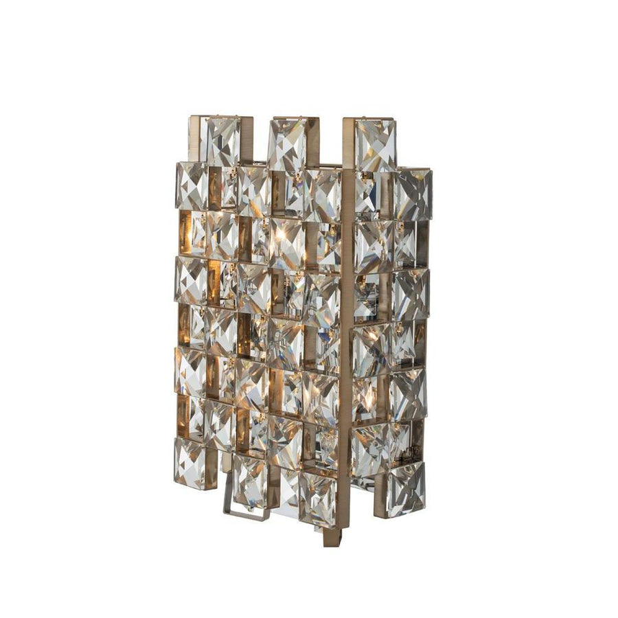 Piazze Luxury Crystal Wall Sconce – Brushed Champagne Gold
