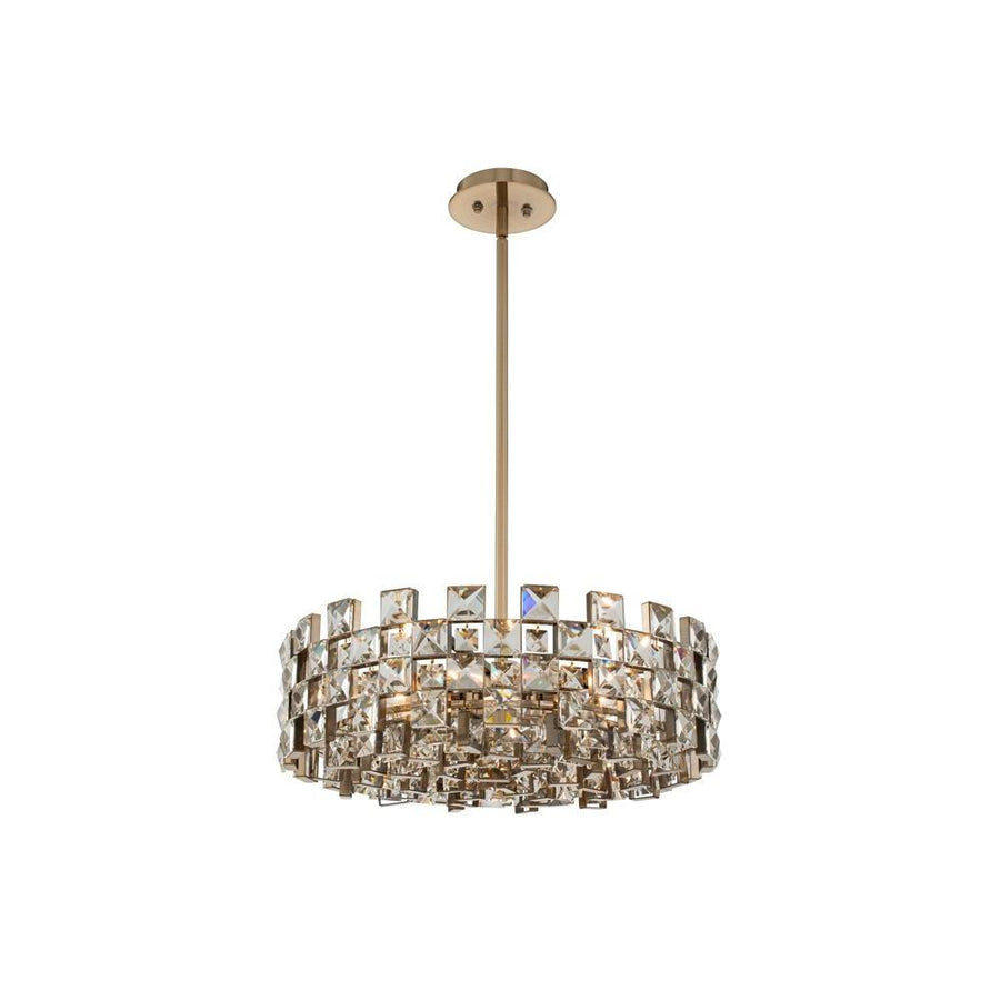 Piazze Luxury Crystal Pendant – Brushed Champagne Gold