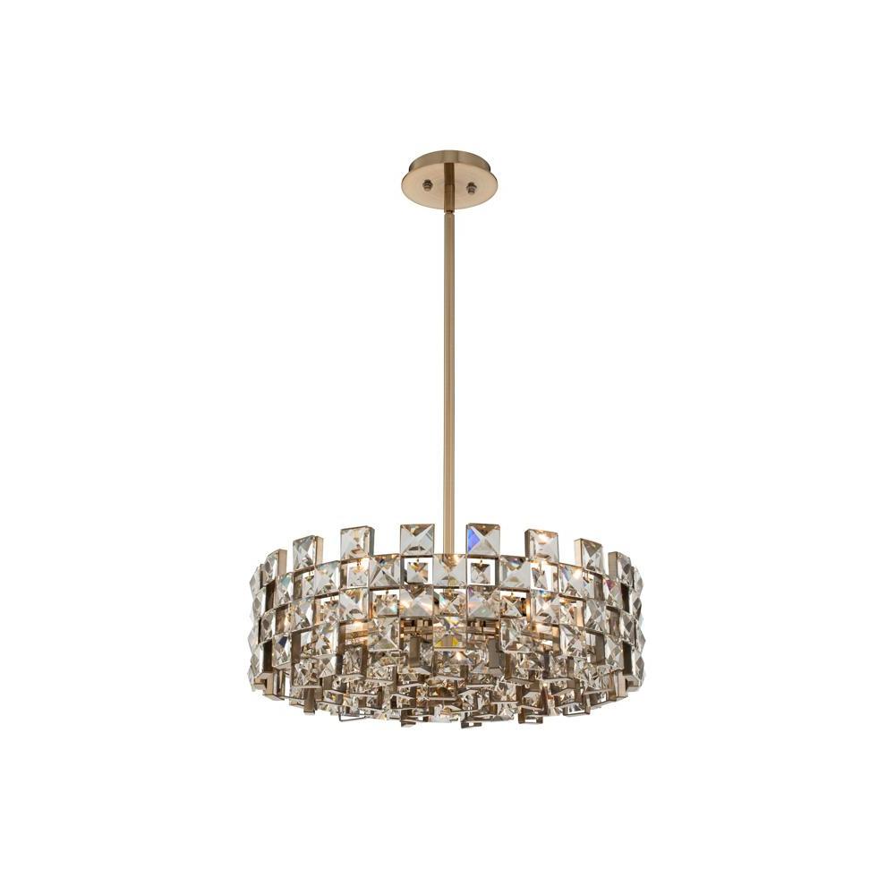 Piazze Luxury Crystal Pendant – Brushed Champagne Gold