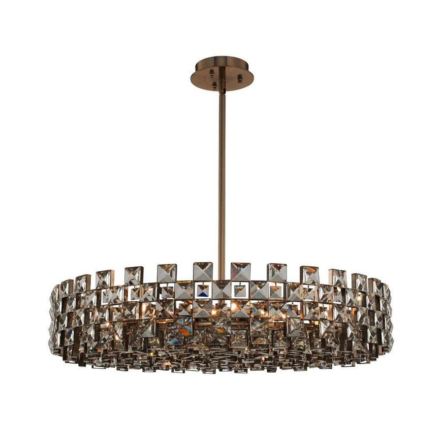 Piazze Luxury Crystal Pendant – Brushed Champagne Gold