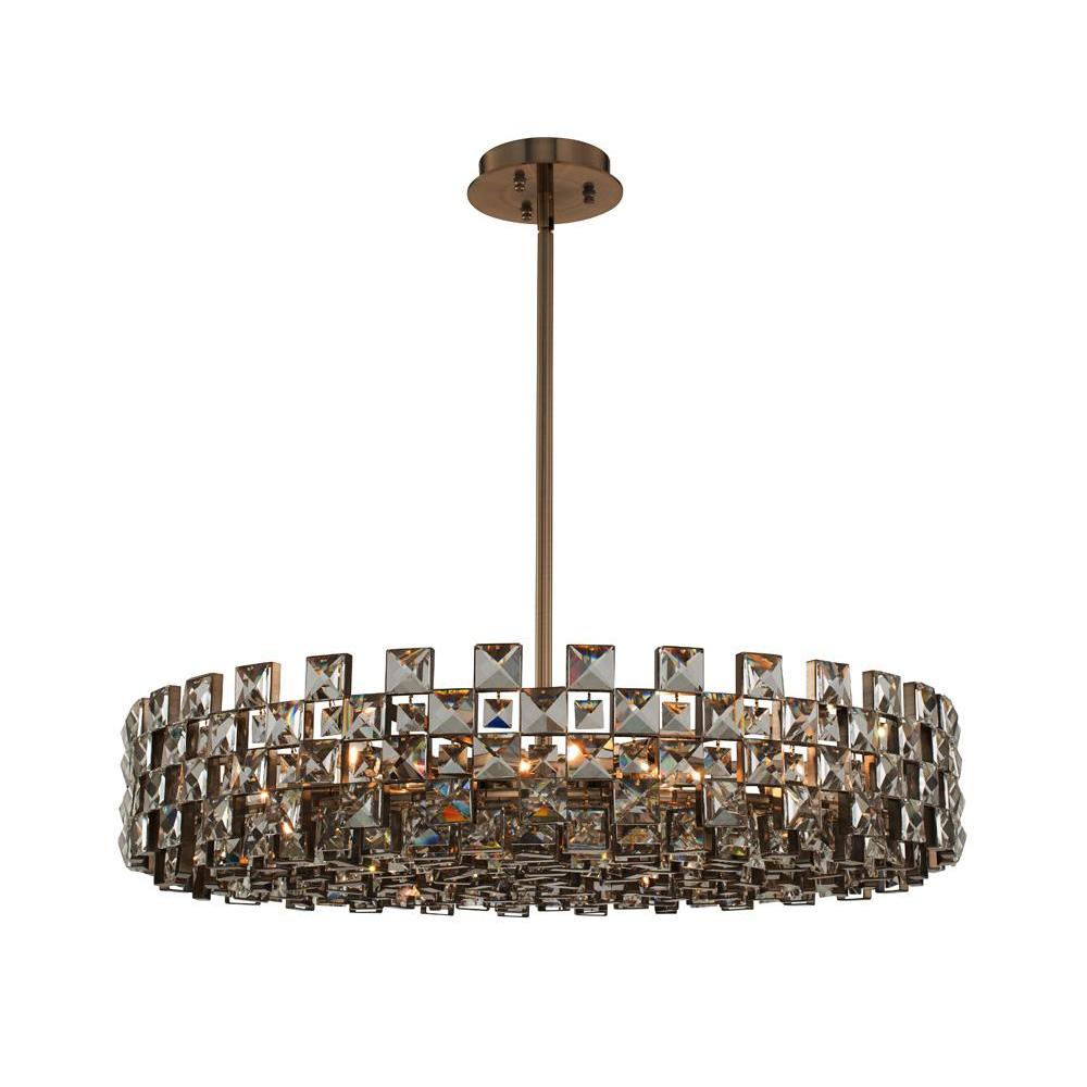 Piazze Luxury Crystal Pendant – Brushed Champagne Gold