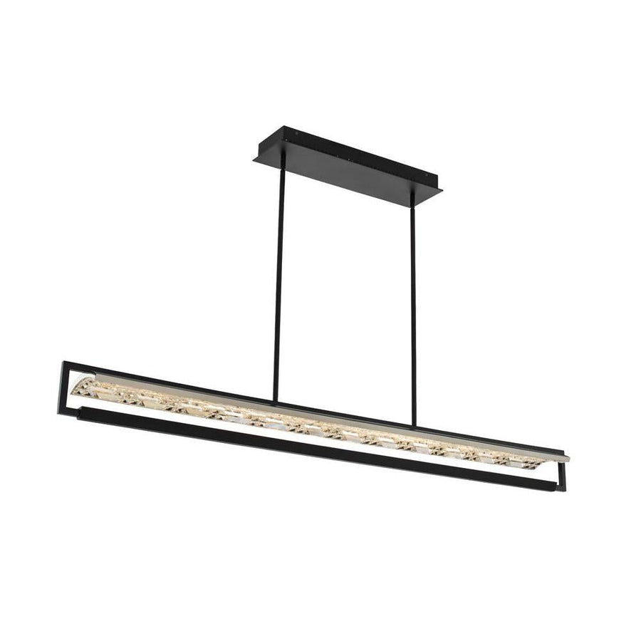 Capuccio Luxury Crystal Island Candelier – Matte Black