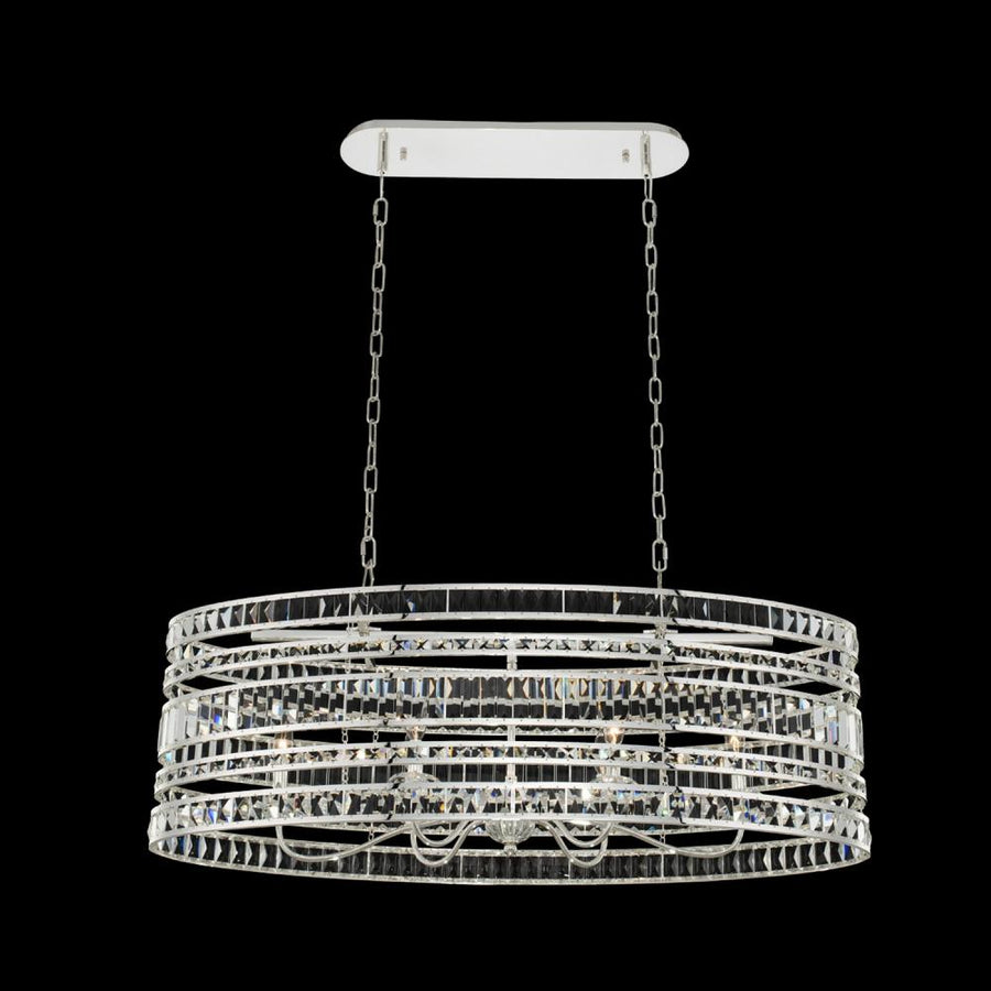 Strato Luxury Crystal Island Candelier – Polished Silver