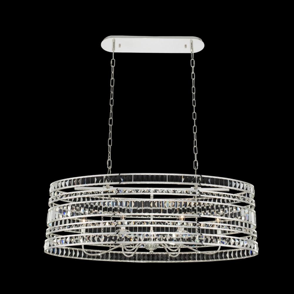 Strato Luxury Crystal Island Candelier – Polished Silver