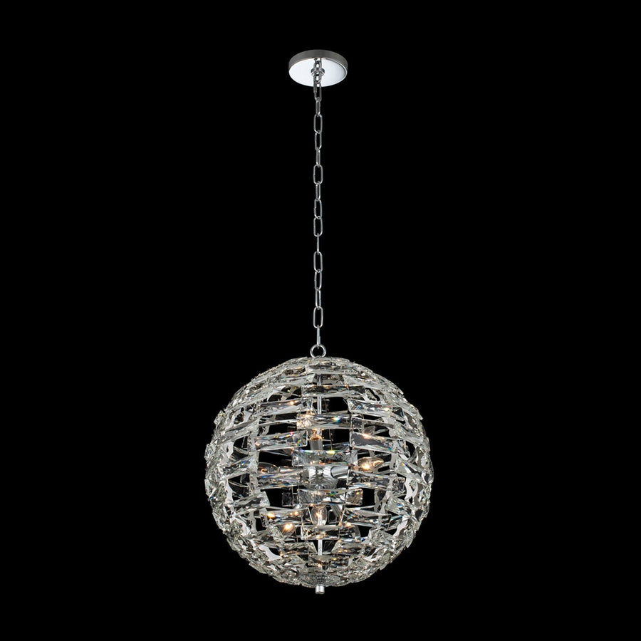 Alta Luxury Orbit Crystal Ball Pendant 18 inch – Polished Chrome
