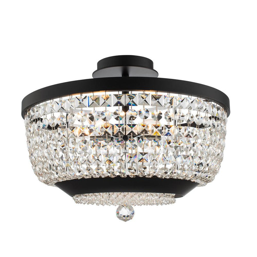 Terzo Luxury Crystal Island Candelier – Matte Black
