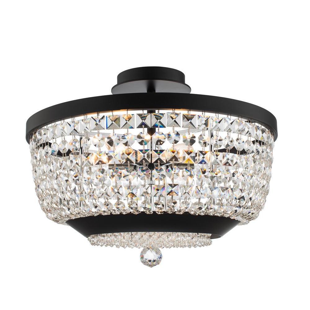 Terzo Luxury Crystal Island Candelier – Matte Black