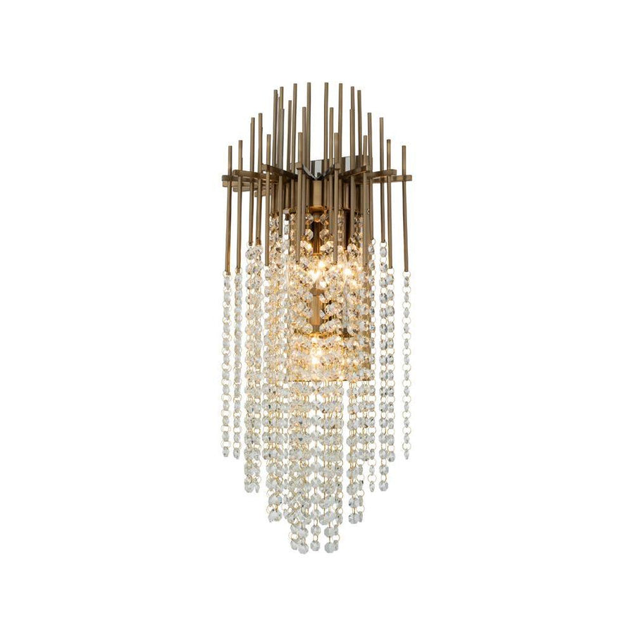 Estrella Luxury Crystal Wall Sconce – Brushed Champagne Gold