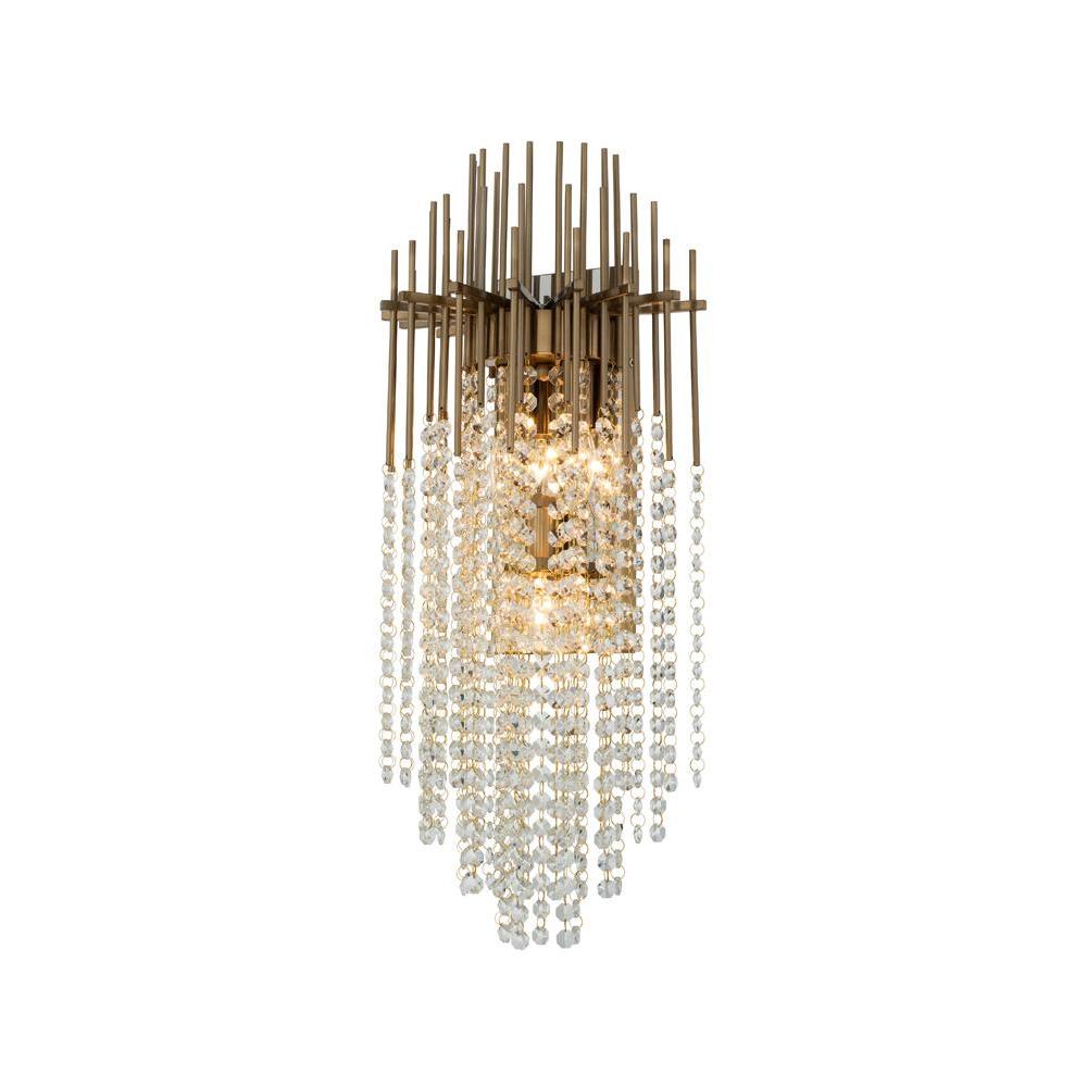Estrella Luxury Crystal Wall Sconce – Brushed Champagne Gold