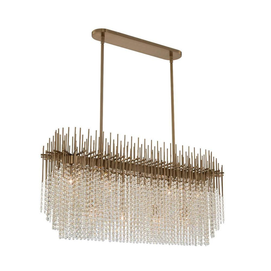Estrella Luxury Crystal Island Chandelier – Brushed Champagne Gold