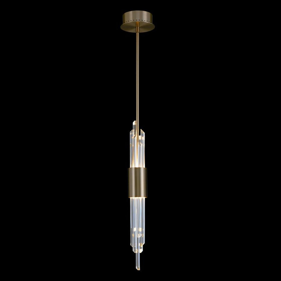Lucca Luxury Crystal Pendant – Brushed Champagne Gold