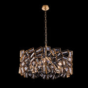 Inclanta 28 inch Luxury Crystal Pendant – Winter Brass, Firenze Crystal Baguettes
