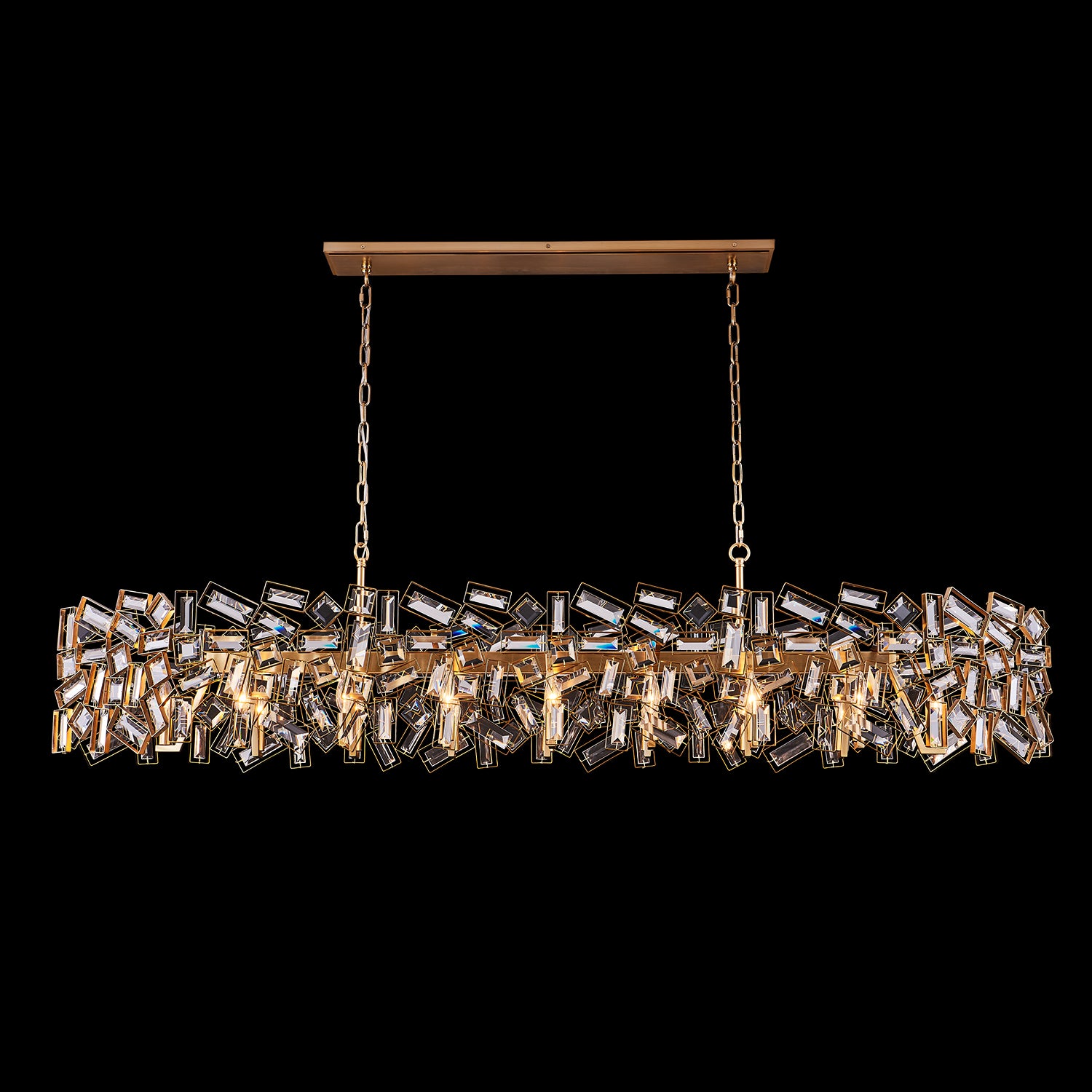 Inclanata 72" Island Light – Winter Brass by Allegri Crystal