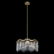 Piatta 22 inch Pendant – Brushed Brass, Emerald Cut Crystals