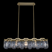 Piatta 47 inch Island – Brushed Brass, Emerald Cut Crystals