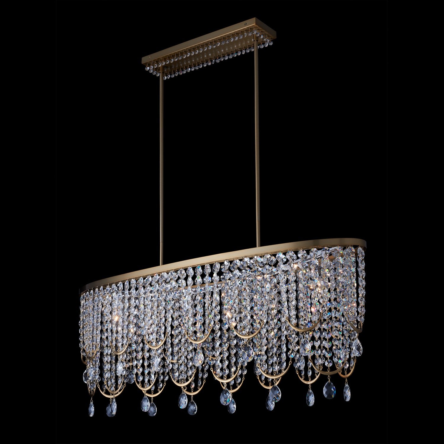 Vezzo 44" Island – Winter Brass by Allegri Crystal
