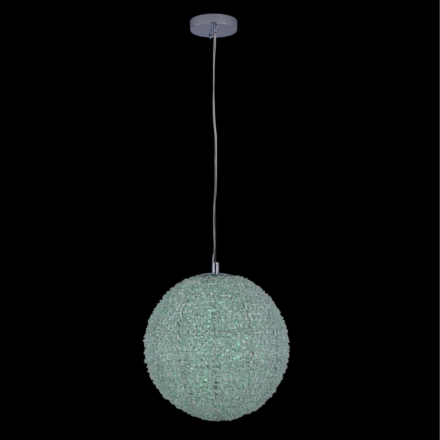 Lina Colorata Glamorous Crystal Ball Pendant Light - Chrome