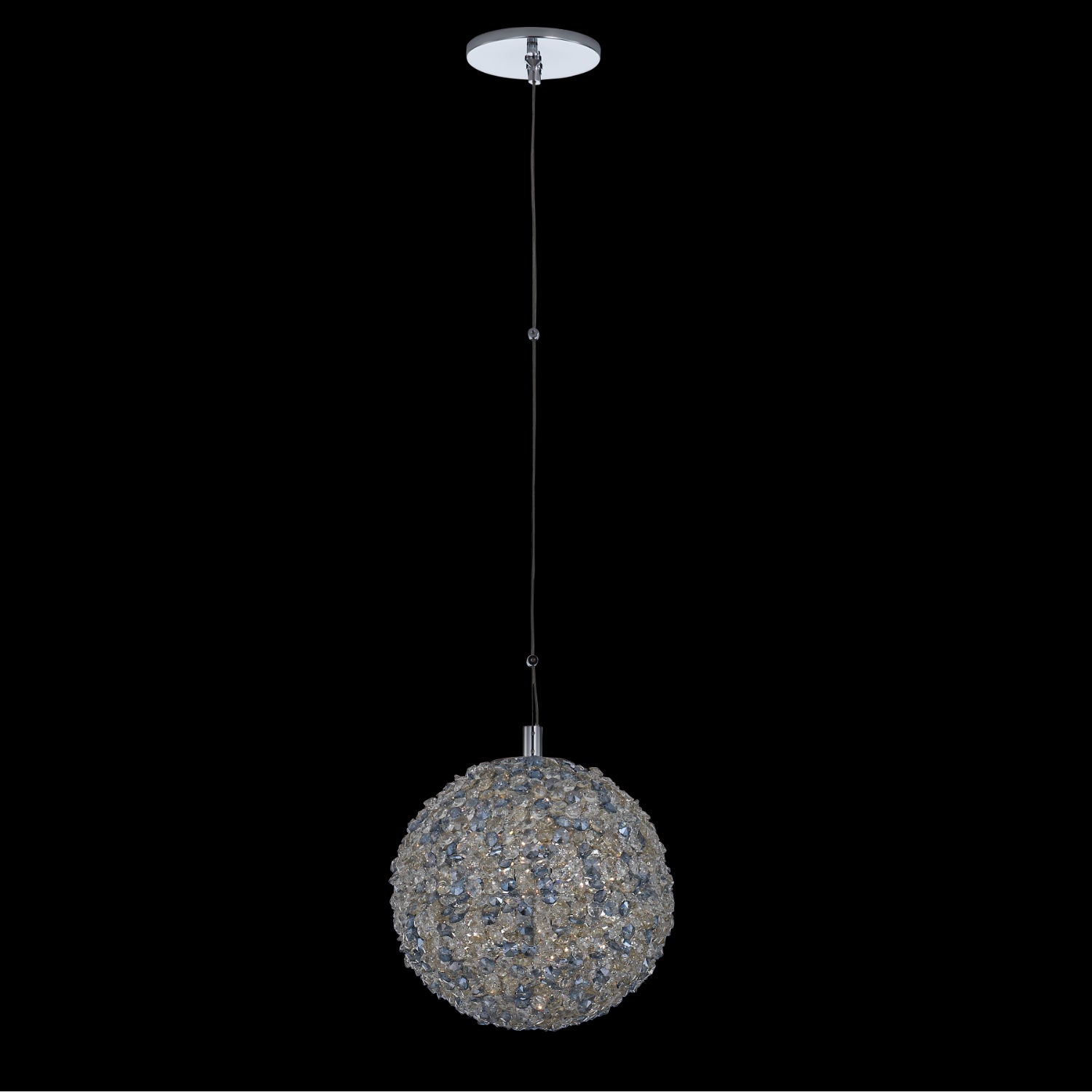 Lina Colorata Luxury Crystal Ball Pendant Light 10 inch – Chrome, Champagne Gold, Aqua Firenze Crystals