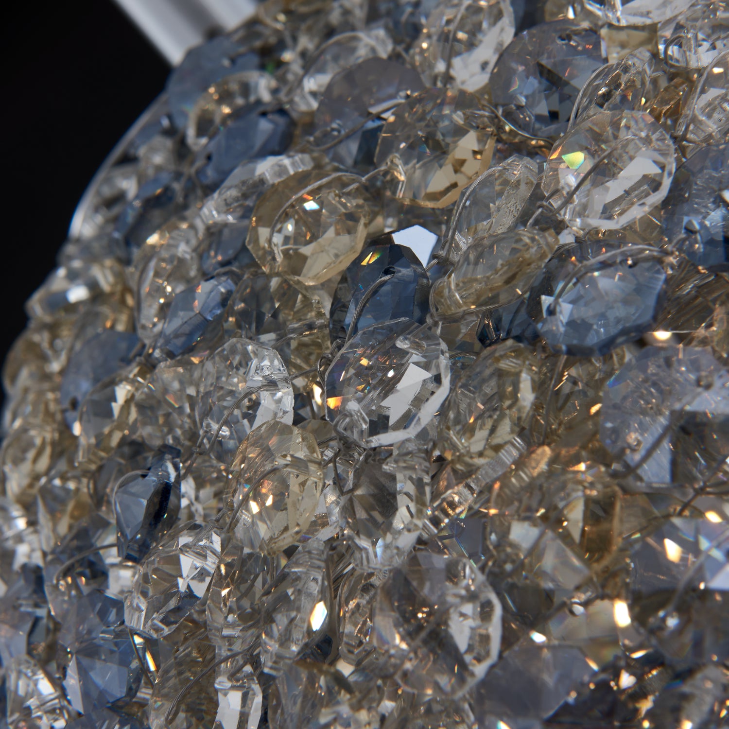 Lina Colorata Luxury Crystal Ball Pendant Light 10 inch – Chrome, Champagne Gold, Aqua Firenze Crystals