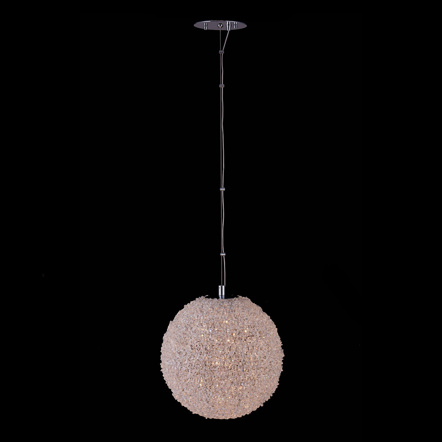 Lina 14" ORB Pendant – Polished Chrome by Allegri Crystal