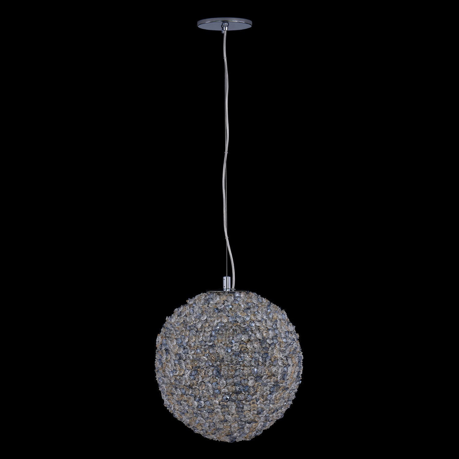 Lina Colorata Luxury Crystal Ball Pendant – Polished Chrome