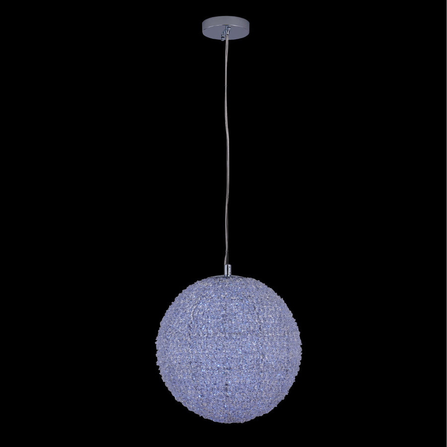 Lina Colorata Crystal Ball Pendant – Polished Chrome