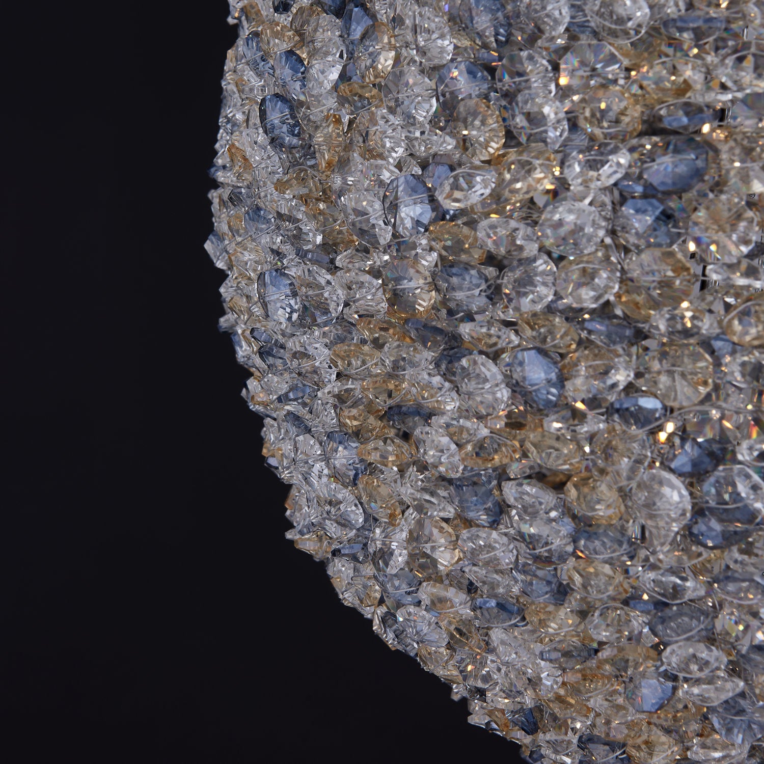 Lina Colorata Luxury Crystal Ball Pendant – Polished Chrome