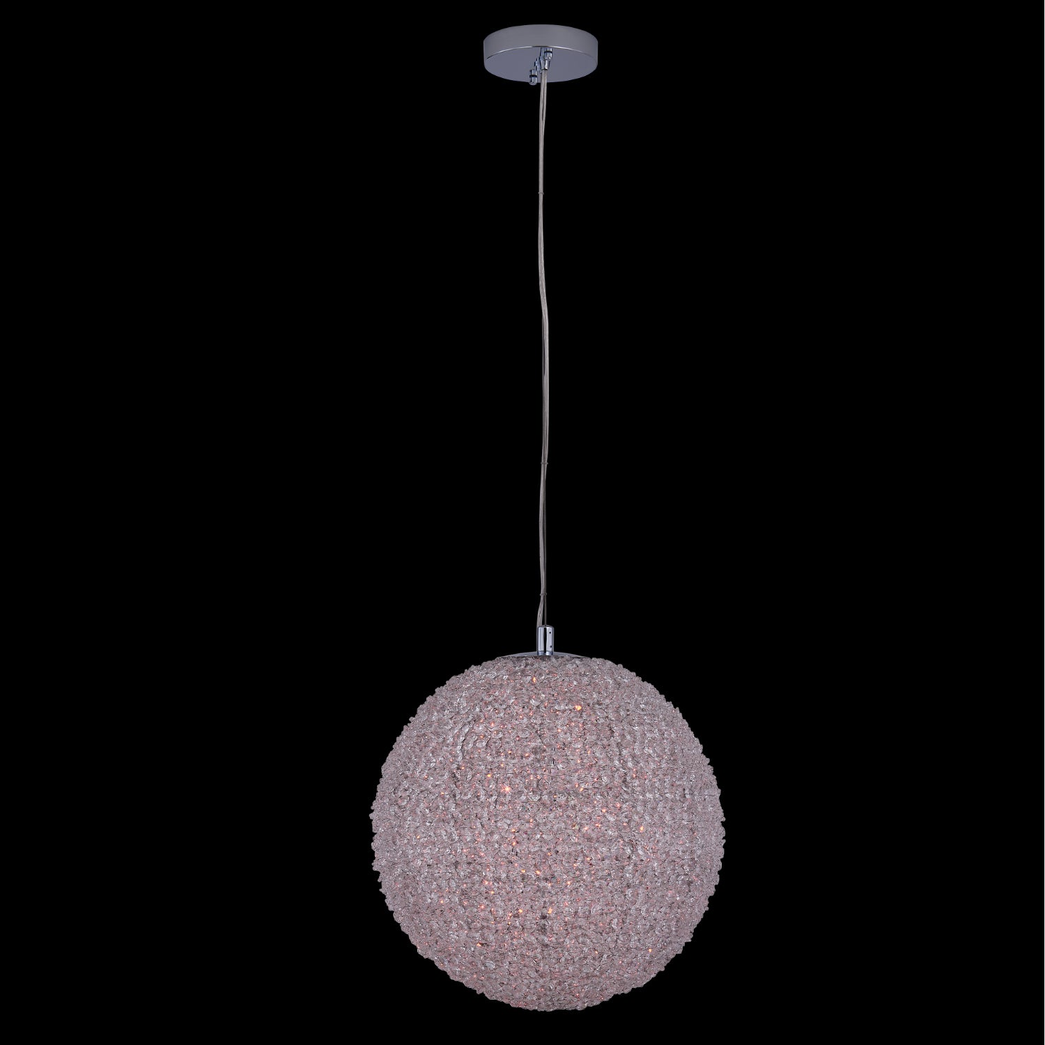 Lina Colorata Luxury Crystal Ball Pendant Light – Polished Chrome, RGBW